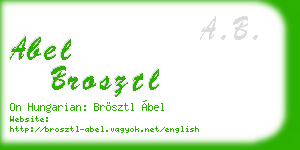 abel brosztl business card
