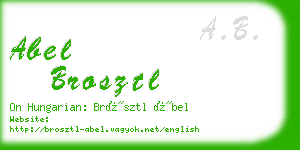 abel brosztl business card